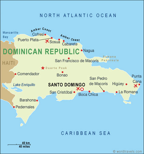 Republique Dominiqueine villes carte